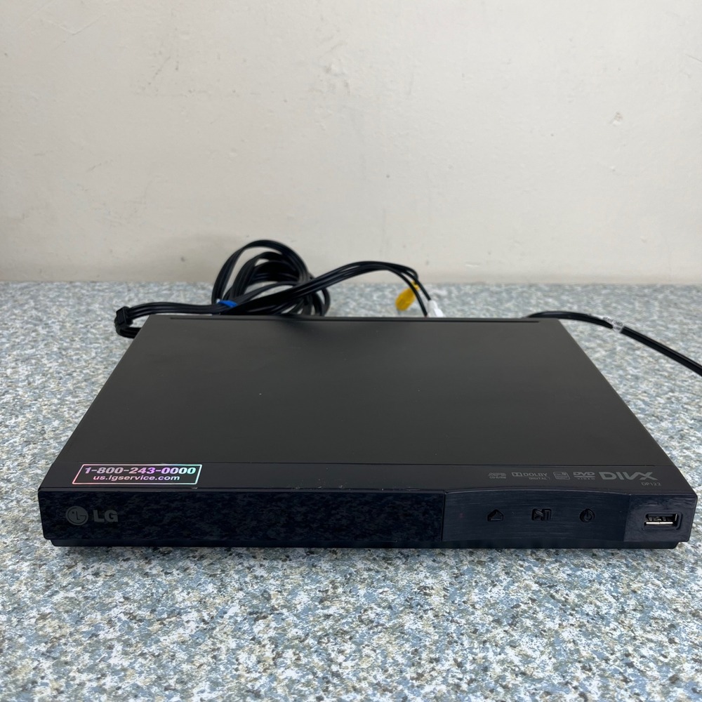 LG DVD Player DP122 Black Slim USB Media Playback DivX MP3 Dolby Digital Audio